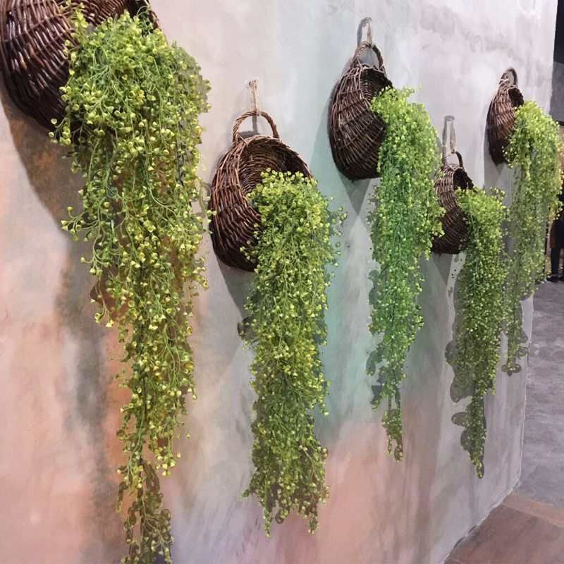 115cm Admiralty Willow Wall-mounted Simulation Plant Wall Decoration Hanging Basket Orchid Vine Strip Plastic Fake Flower Green Plant
