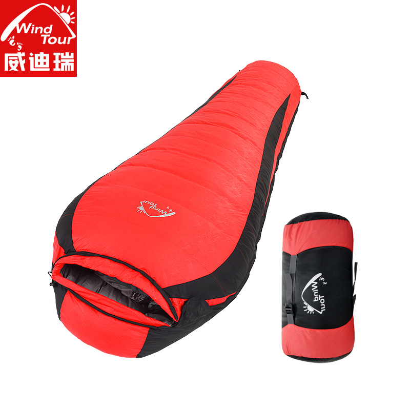 Weidirui autumn and winter outdoor sleeping bag mommy style field camping adult anti-kick quilt warm down sleeping bag