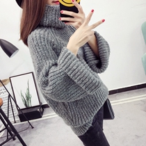 High collar fur coat Female loose outside wearing 2021 Winter new Lazy Wind Thick Wool Wire Thickened Stitch Cardiovert Blouse