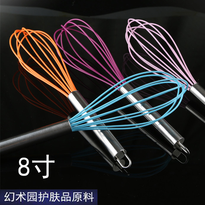 Handmade soap tool 8 inch manual stainless steel egg beater handmade soap stirrer silicone stirrer