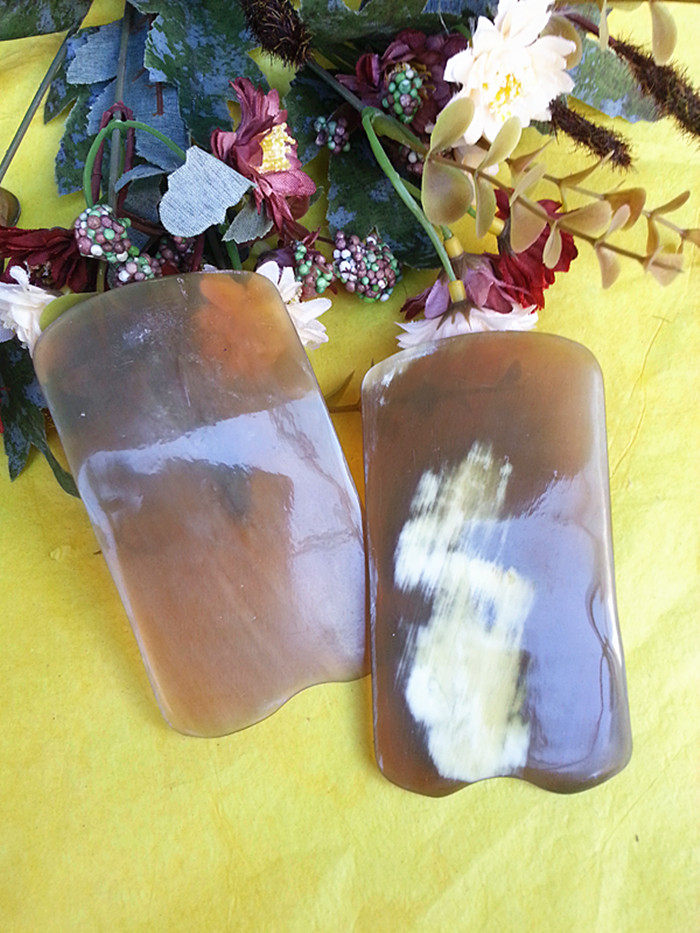 Horn scraping tablets Mongolian yellow horn scraping plate massage gua sha plate horn plate horn slice thin scraper batch hair