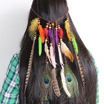 Indian Wildfowl Chicken hair band Peacock hair ornaments headdress Festival performance hair band dance travel photography props