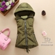 Mùa thu và mùa đông áo vest nữ mới Phiên bản Hàn Quốc của chiếc áo vest tự trồng có mũ ngắn đồ vest nữ Áo vest