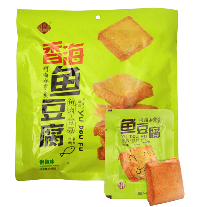 【天猫超市】香海鱼豆腐泡椒味245g/袋 豆腐干 豆干 零食
