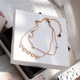 Hàn Quốc vàng hồng hai lớp cổ điển bằng thép titan Vàng 14K vòng chân không gây dị ứng không phai màu nữ sản phẩm mới đơn giản - Vòng chân vòng chân Vòng chân