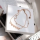 Hàn Quốc vàng hồng hai lớp cổ điển bằng thép titan Vàng 14K vòng chân không gây dị ứng không phai màu nữ sản phẩm mới đơn giản - Vòng chân