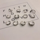 S925 sterling bạc nhẫn nữ ngày hipster Hàn Quốc sáng tạo retro phóng đại mở điều chỉnh chỉ số ngón tay đôi nhẫn phụ nữ nhẫn nam kim cương Nhẫn