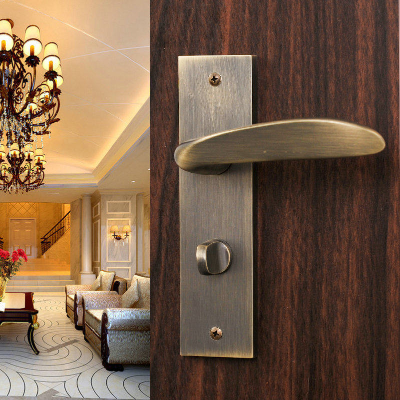 Germany Hongying Chinese antique door lock American door lock European green bronze door lock Pastoral door lock