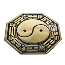 Pure copper gossip mirror Large town house to ward off evil spirits Tai Chi plane convex mirror concave mirror Feng Shui bronze lucky ornaments
