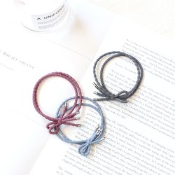 ແບບເກົາຫຼີສ້າງສັນ headband double-layer threaded bow ສູງ elastic hair tie ຜົມຢາງພາລາ band hair rope hair accessories headdress