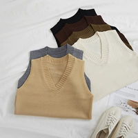 Vest xuân 2018 của phụ nữ vest phiên bản Hàn Quốc của đầu lỏng là áo len dệt kim mỏng hoang dã vest vest áo parka nữ