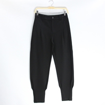 Yi Dan Lun Black Casual Pants Women's Spring and Autumn High Waist Skinny Bunch Pants Loose European Long Pants 103
