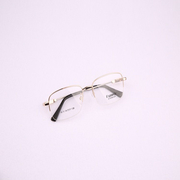 Half-frame anti-radiation glasses Internet computer flat light no degree goggles Middle-aged and elderly metal small frame