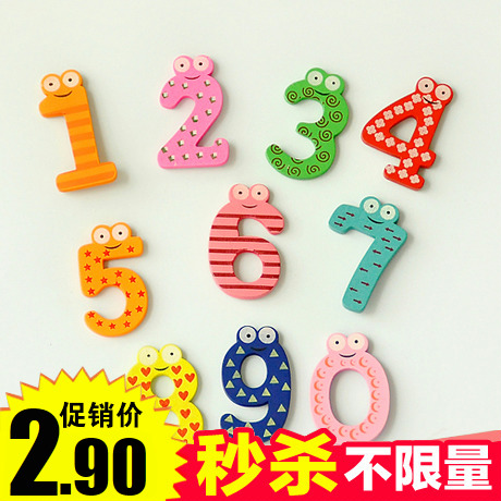 Woody morning taught fridge with magnet South Korean Puzzle Toy Magnetic Patch Letter Pinyin Digital Sticker Children Cartoon Paste