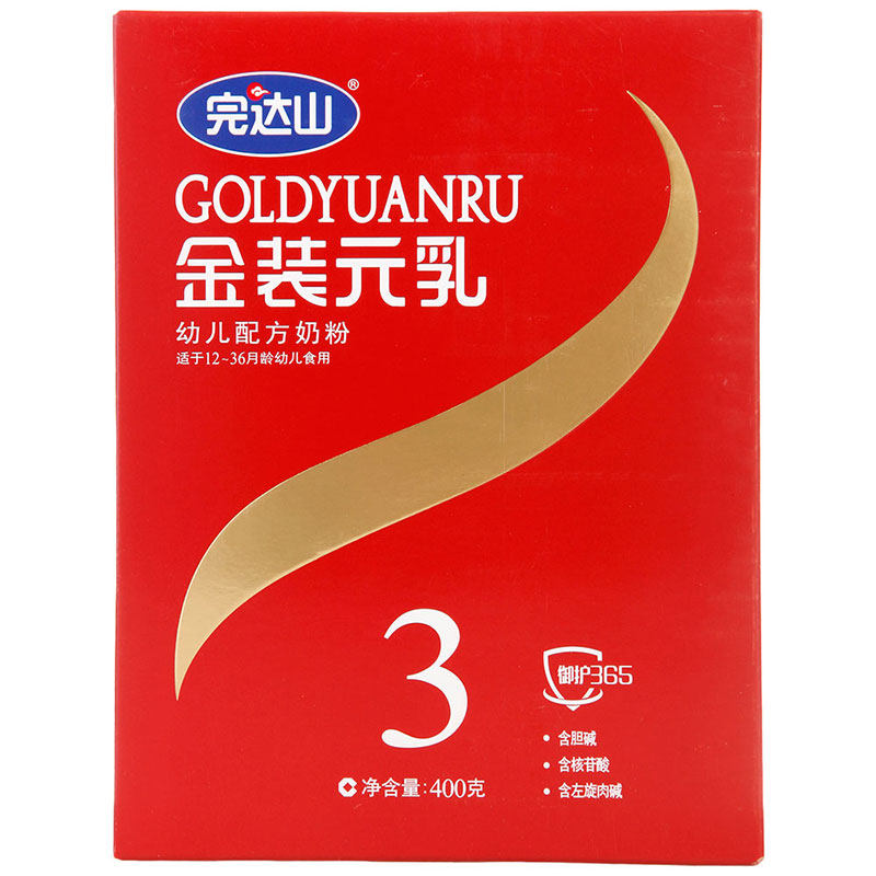【苏宁易购】完达山金装元乳幼儿配方奶粉3段 400g*1盒装