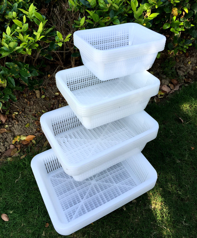 Brand New Nylon Material White Rectangular Plastic Basket Square Dense Blue Storage Basket Hotel Vegetable Basket