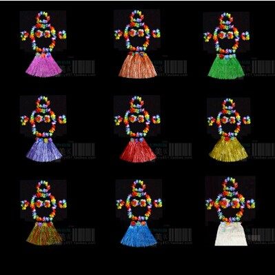 Thickening 30CM Hawaiian grass skirts Children's section Six sets of 61 Children's Day Gala Performance environmentally friendly clothing