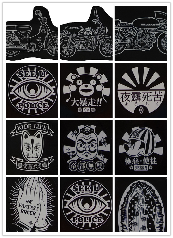 Custom Day Style Retro Tyrants Walking Family Locomotive Notebook Sticker Car Stickler multi-style