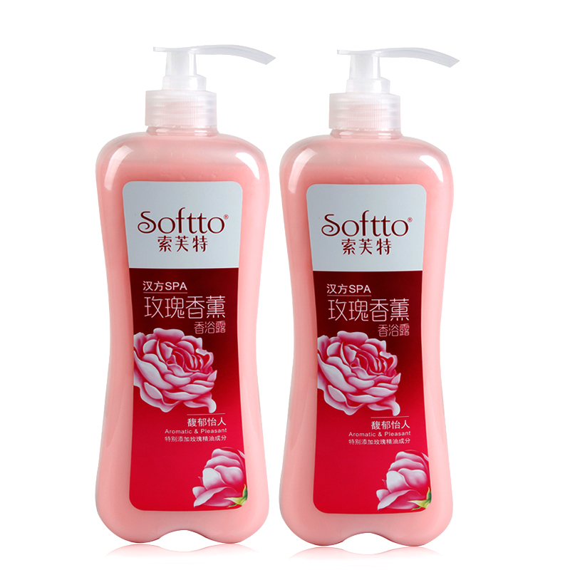 正品包邮 索芙特沐浴露玫瑰花香滋养1kg*2瓶 男女士沐浴乳沐浴液