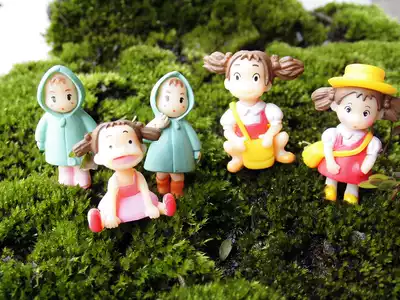 Moss micro landscape doll variety raincoat Xiaomei Hayao Miyazaki dust elf cute small windmill Castle ornaments