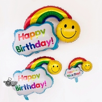 Happy birthday rainbow smiling face balloon scene decoration birthday childrens year old baby 100 day banquet party layout