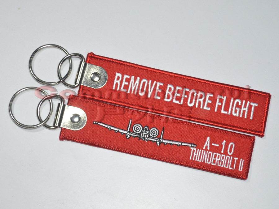 A-10 Thunderbolt II Attack Aircraft Remove Before Flight Embroidered Keychain