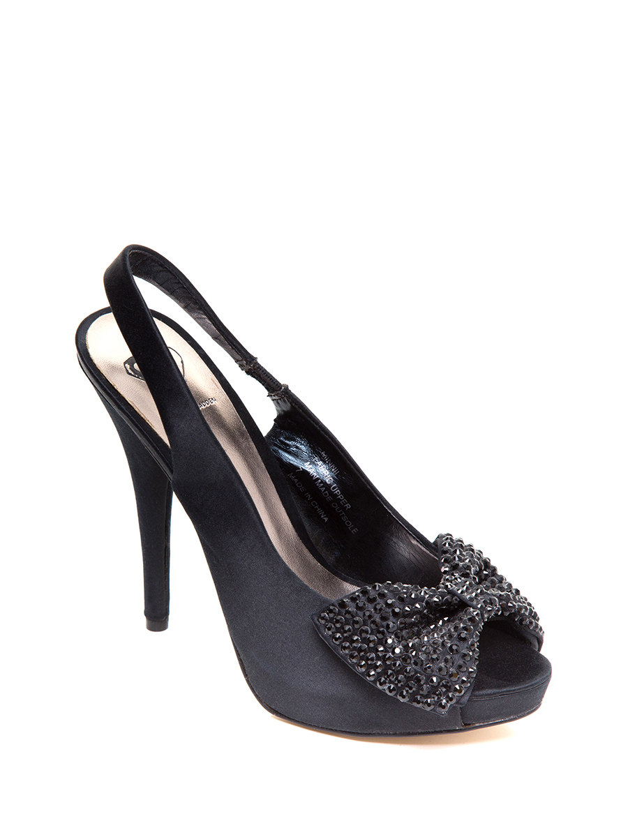 Steve Madden/思美登 黑色饰钻蝴蝶结鱼嘴高跟鞋