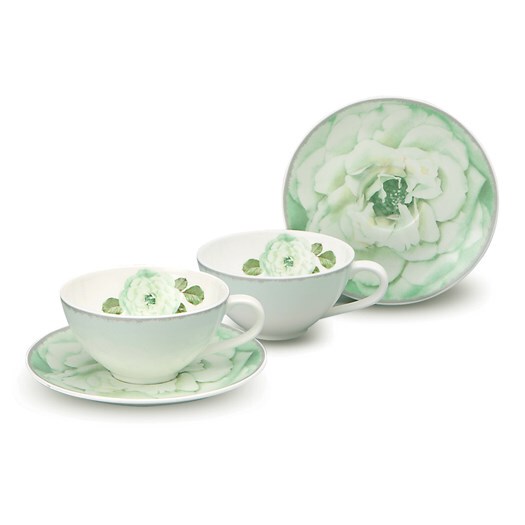 Rose Flower Coffee Cup Set 2 Cups Korean Imported Water Cup Hankook Bone China Household Mug Ceramic