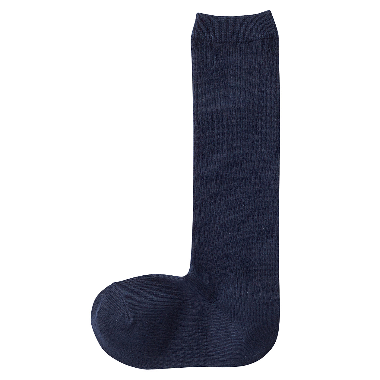 无印良品 MUJI 少年 合脚直角罗纹高筒袜