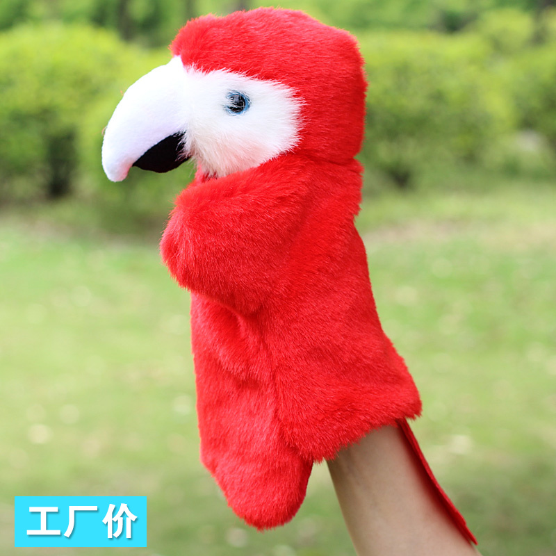 Promotion Children's storytelling Animal Hand puppet Toy Parrot Large Bird Gloves Baby Soothing Finger puppet Eagle