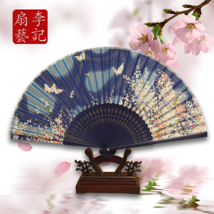 Li Ji Fan Art Japanese Style and Wind Cherry Blossom Silk Fan Ancient Style Fan Folding Fan Classical Women's Chinese Style Dance Fan