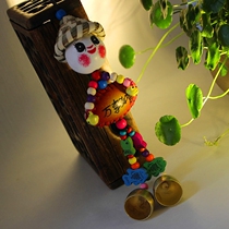 Wind chime hanging door decoration Creative straw hat lucky doll pendant children Girl room Bell home decoration gift