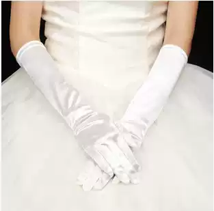 Finger light board plain satin pure white gloves wedding dress dinner gloves bride accessories promotion