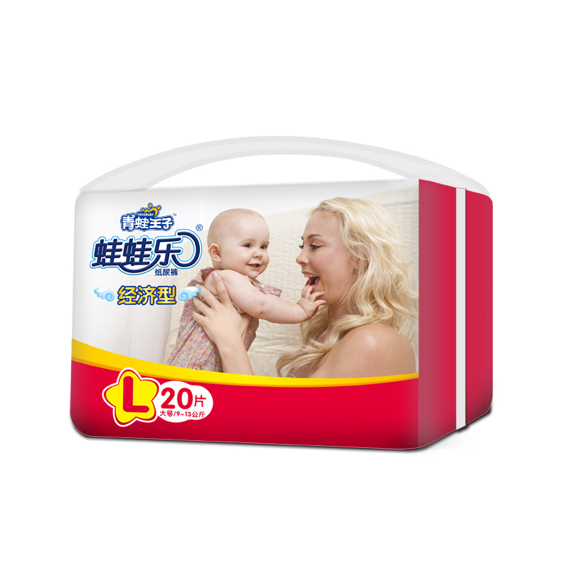 青蛙王子蛙蛙乐纸尿裤夏季薄款男女宝宝通用L码20片尿不湿