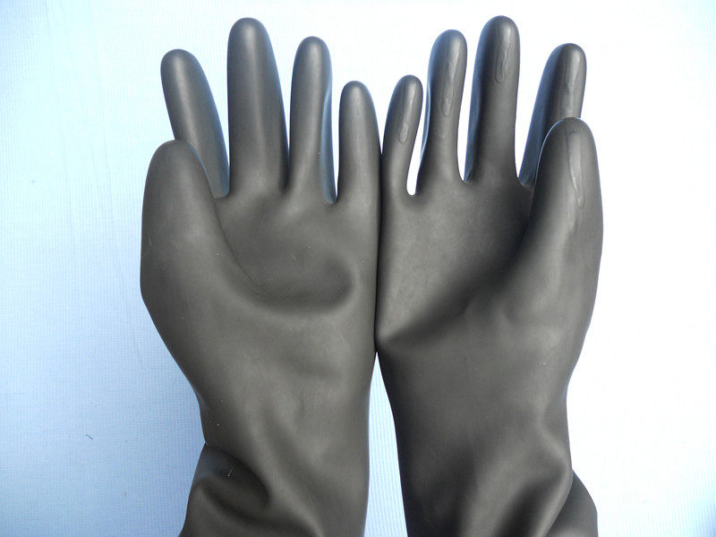 Black gloves black latex gloves in catering industry - resistant acid - base household cleaning gloves