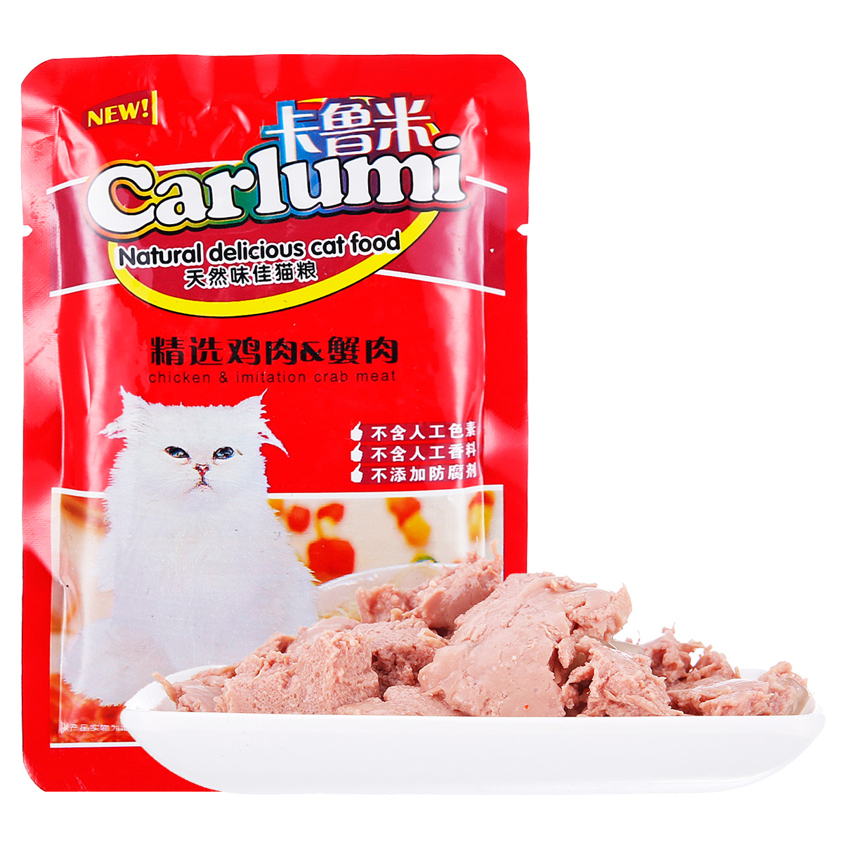 波奇网 宠物猫零食卡鲁米乐伴猫包精选鸡肉蟹肉85g鲜封包猫湿粮