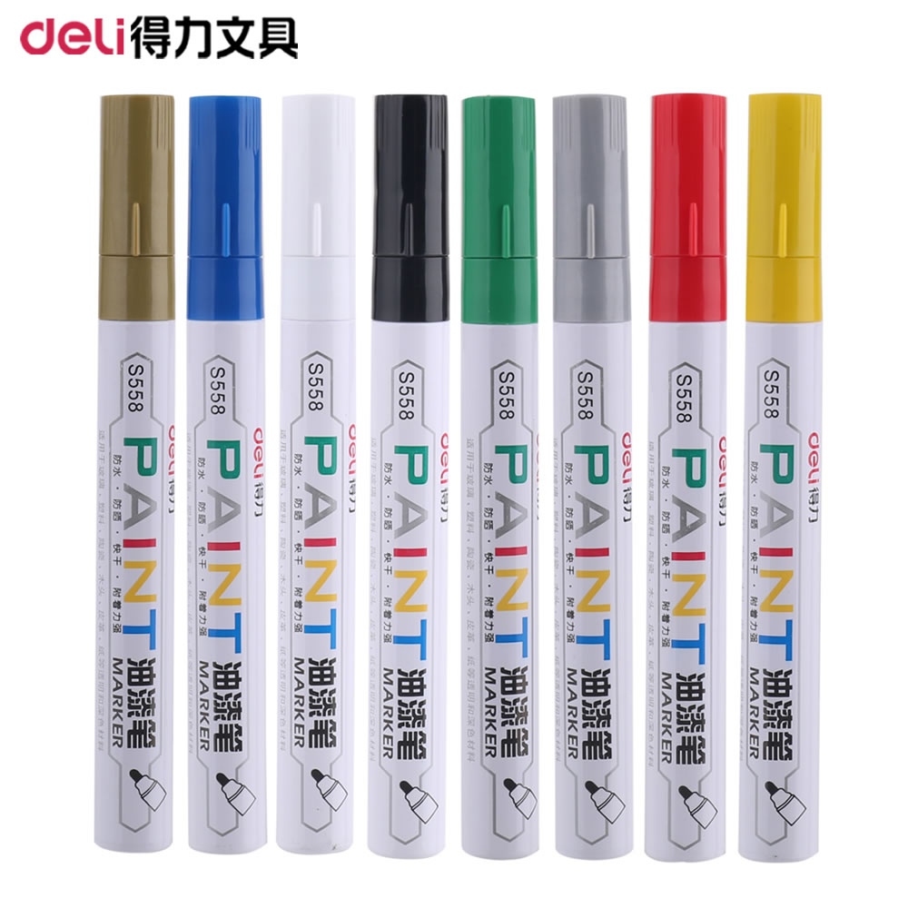deli paint pen S558 paint pen Check-in pen White paint note pen Tire pen