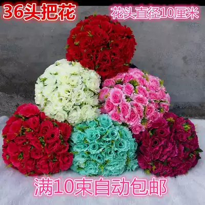 36 head flower rose road guide flower Roman column row flower wedding props new background wall decoration simulation flower