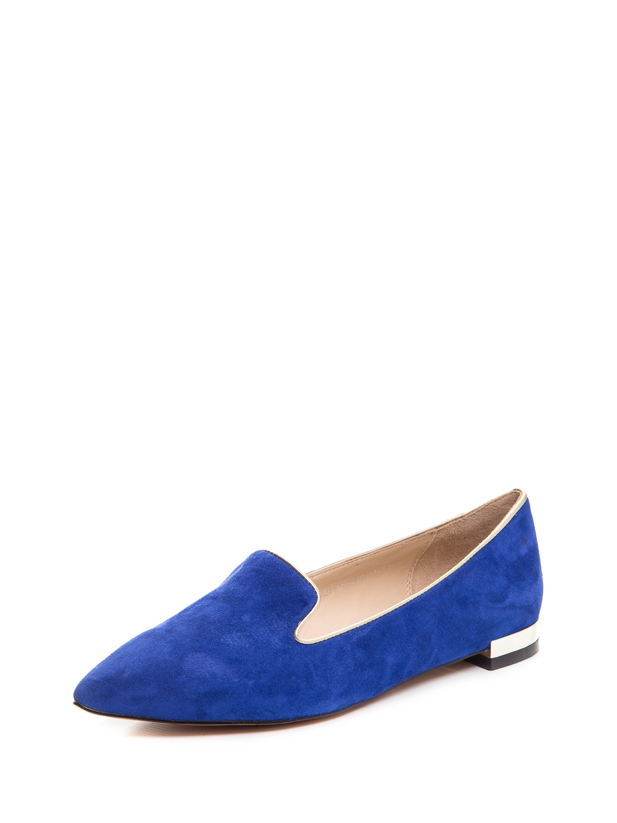 蓝色羊皮简约吸烟装便鞋