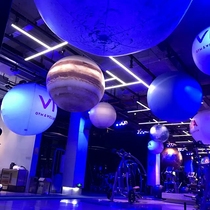 Nine planets balloon custom LED colorful lights thickened inkjet logo printing advertising landing lift-off empty floating ball