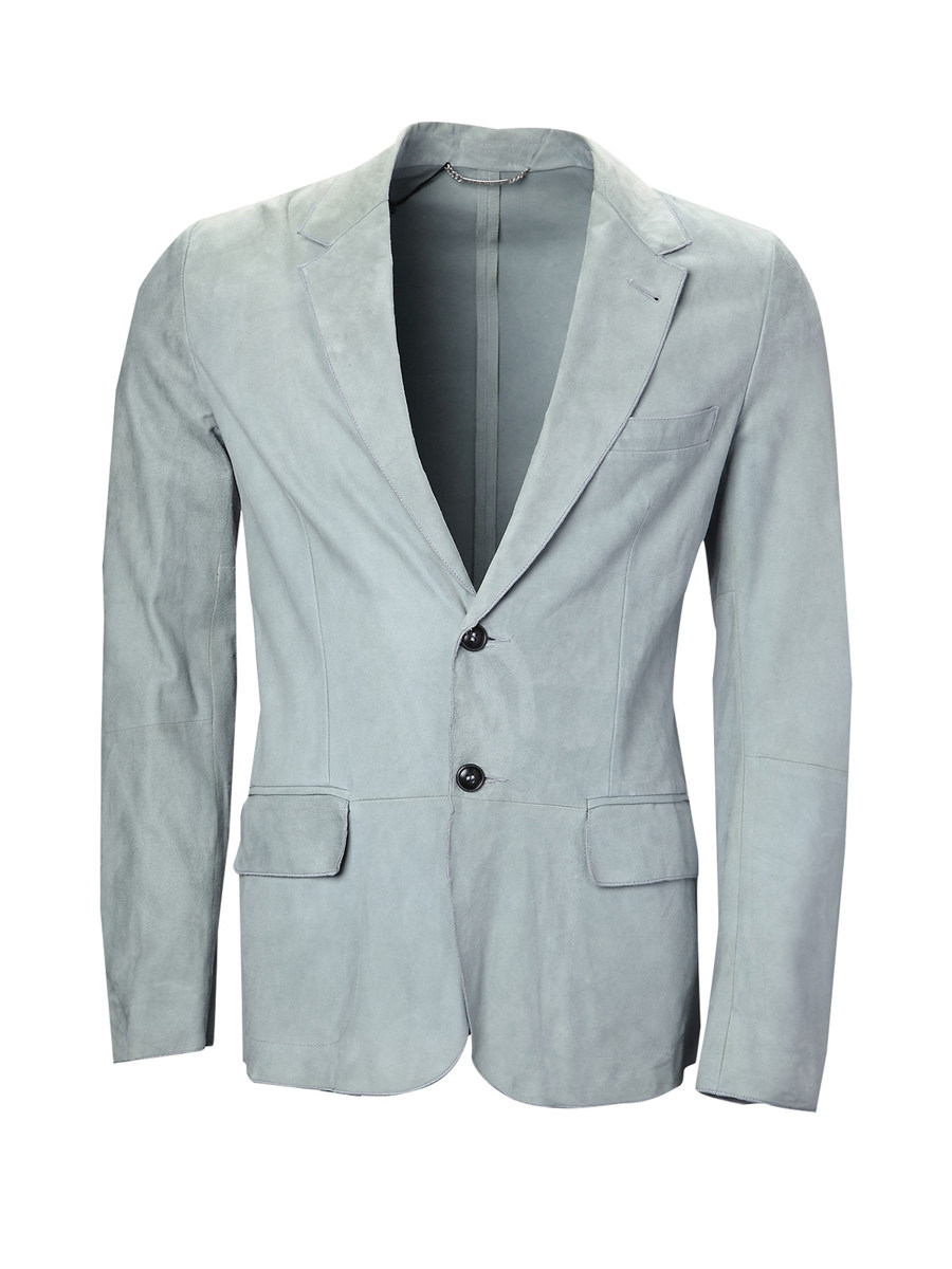 Dolce&Gabbana 浅绿灰色平驳领修身西装外套