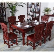 Gỗ hồng mộc nội thất gỗ gụ Dongyang đồ nội thất phòng khách không axit và bàn ăn Ming và Qing triều đại cổ điển Trung Quốc bàn ăn - Bộ đồ nội thất