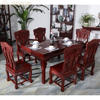 Gỗ hồng mộc nội thất gỗ gụ Dongyang đồ nội thất phòng khách không axit và bàn ăn Ming và Qing triều đại cổ điển Trung Quốc bàn ăn - Bộ đồ nội thất mau giuong go dep
