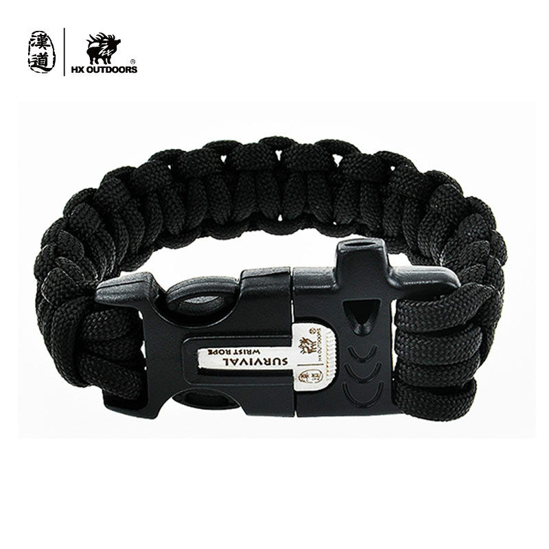 HX OUTDOORS/汉道 多功能户外野外生存应急逃生手环口哨伞绳D-101