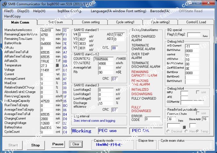Sanyo develops tools SANYO to support all BQ80XX series chips