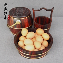 Solid wood mahogany descendant bucket ornaments acid branch wood carved descendant bucket Three-piece wedding supplies toilet descendant bucket