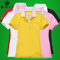 19 GOLF Ladies Short Sleeve T-shirt Summer Fashion Joker Sports Casual Top Gold Womens Breathable Clothing