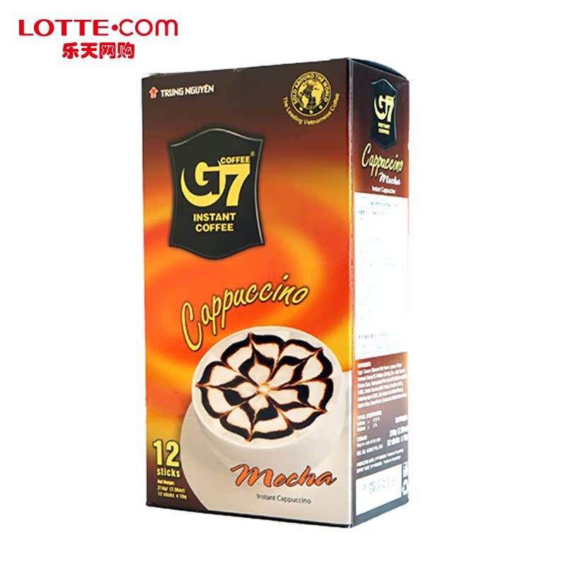 乐天网购G7韩国直邮速食浓郁卡布奇诺摩卡高品质速溶咖啡36条