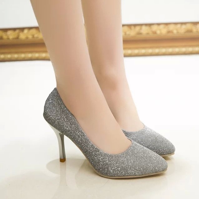 Large size bright pointed toe shallow mouth stiletto candy multi-color fresh OL high heels large size CD pseudo-mother dress shoes