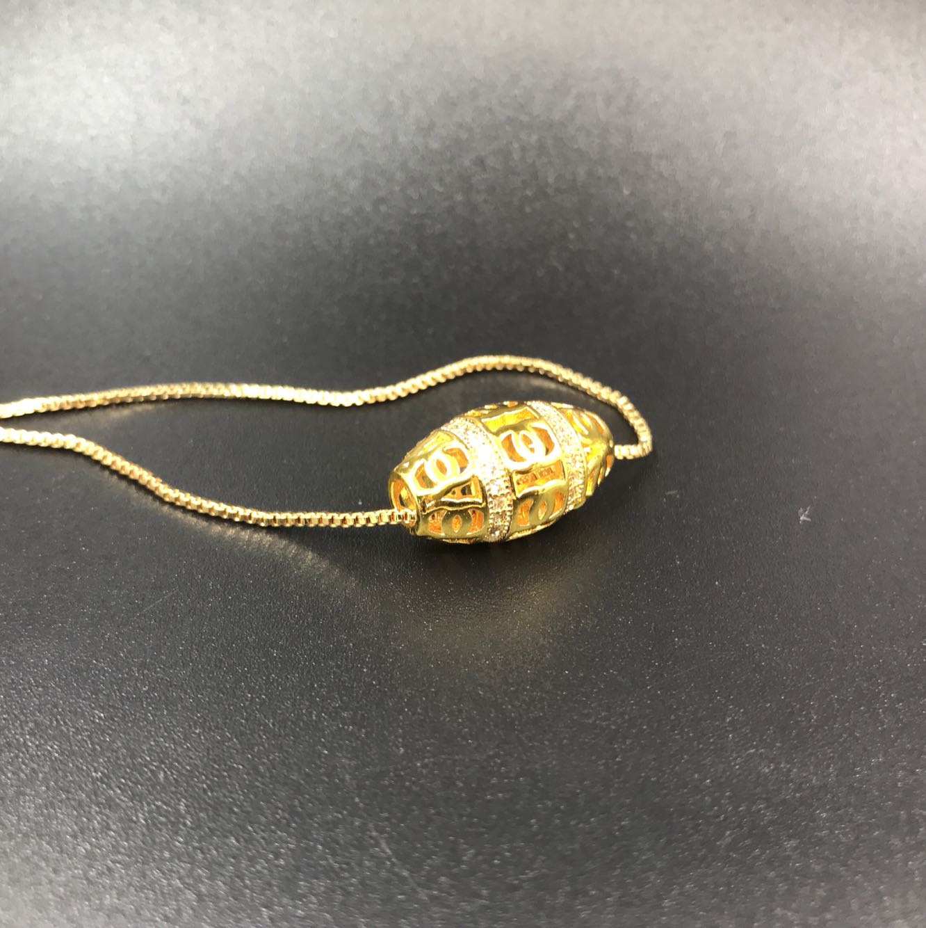 Passepartout Passepartout Pendant Gold-plated Passepartout Pearl Olive Shaped with Clavicle Box Chain Women's Gift